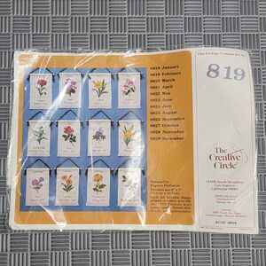 Vintage Floral Violet Birthday Month Needlepoint The Creative Circle‎ Craft Kit